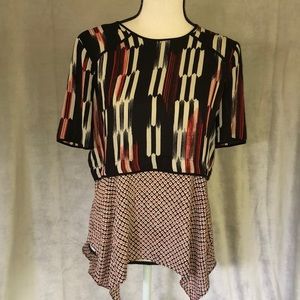 beautiful size S black and red BCBGMaxAzria blouse